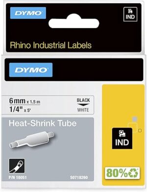 DYMO Rhino Industrial Heat-Shrink Labels, 1/4