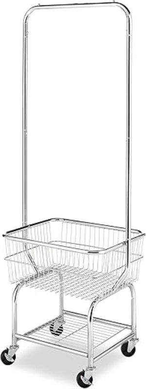 Whitmor Rolling Laundry Butler With Wire Rack