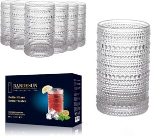 Bandesun Romantic Highball Glasses Set, 12 oz