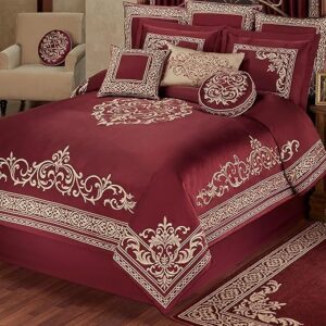 Touch of Class Ruby Red Bedding Set With Embroidery