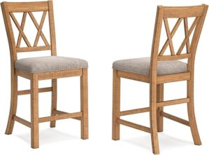Signature Design by Ashley Rustic Armless Counter Height Bar Stool Set