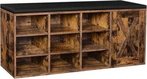 VASAGLE Rustic Brown Shoe Bench ULHS058X01