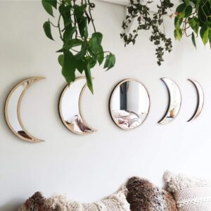 Keweis Scandinavian Bohemian Moon Phase Mirror Decor