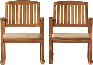 Christopher Knight Home Selma Acacia Rocking Chairs, 2-Pcs Set