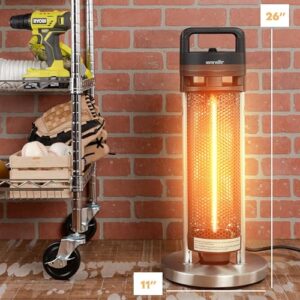 SereneLife Infrared Electric Patio Heater, 900W (Silver)