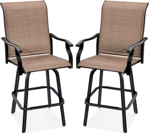 Best Choice Products Set Of 2 Swivel Barstools, Tan