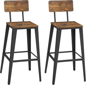 VASAGLE Set Of 2 Tall Bar Stools ULBC078B01