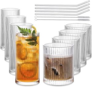 INSETLAN Set Of 8 Vintage Glassware