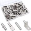 Cerpourt Shelf Pins Kit, 4 Styles Nickel Plated