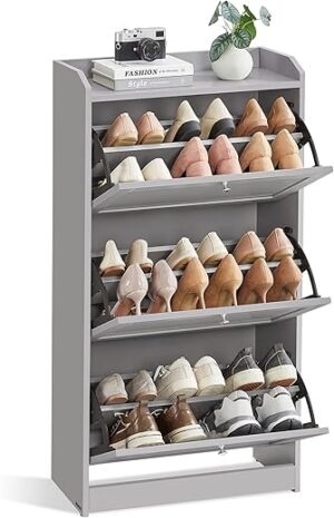VASAGLE Shoe Cabinet With 3 Flip Drawers