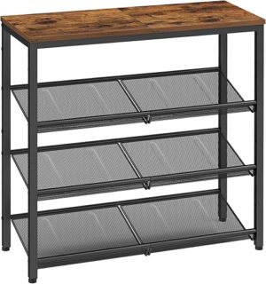 VASAGLE Shoe Rack, 4 Tier Storage Shelves