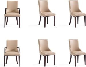 Manhattan Comfort Shubert Modern Velvet & Faux Leather Dining Chairs