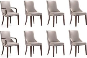 Manhattan Comfort Shubert Modern Velvet & Faux Leather Dining Chairs