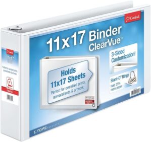 Cardinal Slant-D Ring 11" x 17" ClearVue Binders