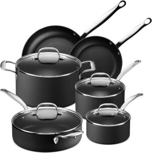 LEGEND COOKWARE Slick 10 Pc Hard Anodized Cookware Set