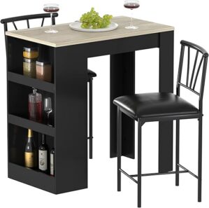 VECELO Small Bar Table And Chairs Set