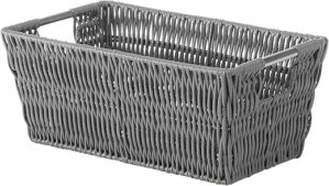 Whitmor Small Grey Rattique Shelf Tote