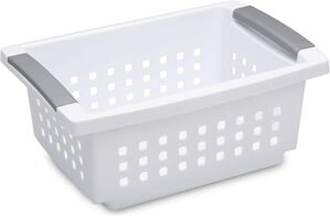 Sterilite Small Stacking Basket, White, 6-Pack