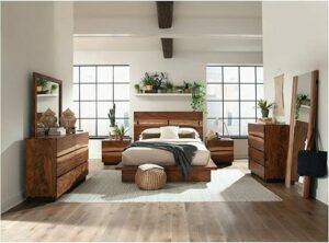 jehdfbvssjcbcsvfd Smokey Walnut King Bedroom Set
