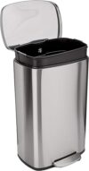 Amazon Basics Smudge Resistant Trash Can, Stainless Steel, 50L