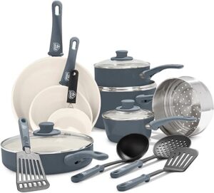 GreenLife Soft Grip 16 Piece Cookware Set
