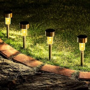 GIGALUMI Solar Path Lights, Waterproof LED Landscape Lighting