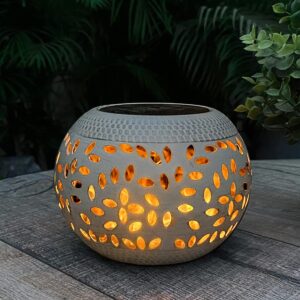 pearlstar Solar Table Lantern Waterproof Flickering Flame