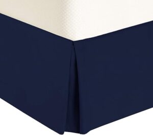 Royal Tradition Solid Microfiber King Bed Skirt, Navy
