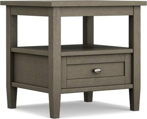 SIMPLIHOME Solid Wood Rustic End Side Table