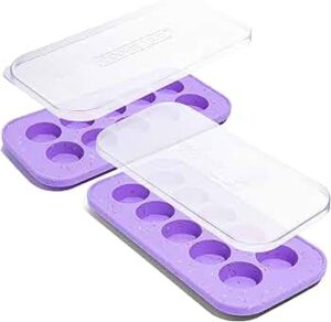 Souper Cubes The Cookie Tray - Silicone Molds for Baking - Freeze and Store Perfect Cookie Dough Rounds, Cookie Molds for Baking Cookies, Peanut Butter Cups Mold - Lavender With Sprinkles - 2-Pack
