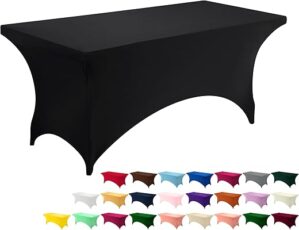 Utopia Kitchen Spandex Tablecloth 6FT Black Stretch Cover