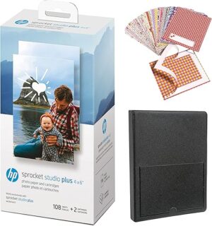 HP Sprocket Studio Plus 4x6 WiFi Printer Bundle