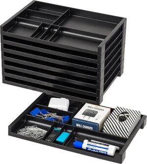 IRIS Stacking Desktop Organizer Tray, 8 Pack