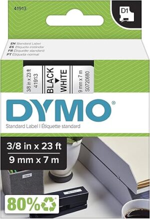 DYMO Standard D1 Labeling Tape, Black On White