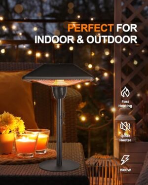 STAR PATIO Electric Patio Heater, 1500W, Tabletop, Waterproof