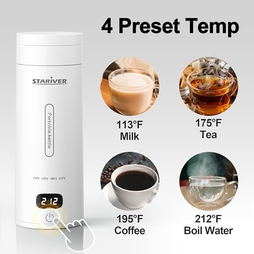 Stariver Portable Travel Electric Kettle, Mini 304 Stainless Steel - Image 3