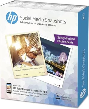 HP Sticky-Backed Glossy Photo Paper 4×5