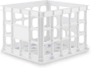 Sterilite Storage Crate, Stackable Plastic Bin Basket