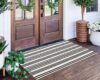 BUAGETUP Striped Rug 24″ x 51″ Indoor/Outdoor