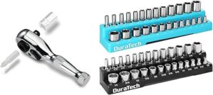 DURATECH Stubby Ratchet Wrench And Magnetic Socket Set