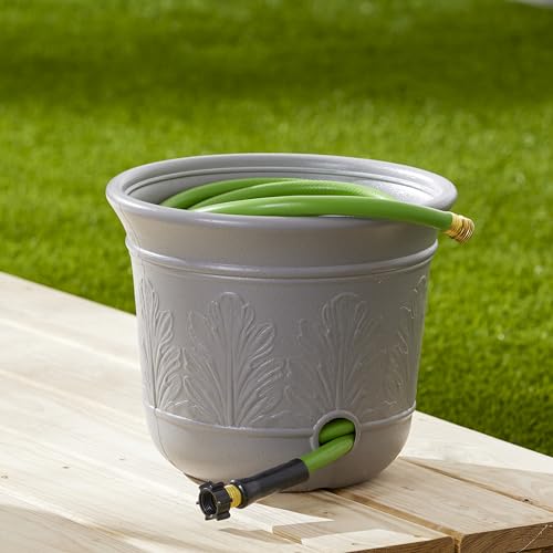 Suncast CPLHPL100 Decorative Resin Hose Planter, Gray - Image 5