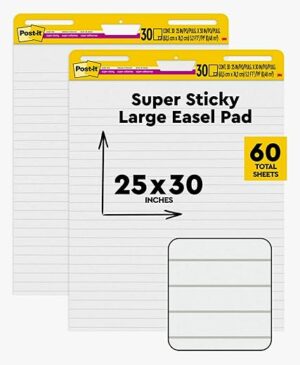 Post-it Super Sticky Easel Pad, Lined Flip Chart