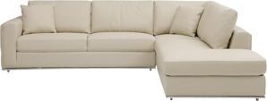 Blackjack Furniture Surton Top Grain Leather Sectional Sofa, Beige