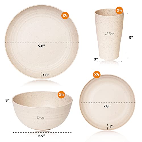 SWEVEN Wheat Straw Unbreakable Dinnerware Set - Image 2