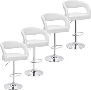 VECELO Swivel Modern PU Leather Adjustable Barstools