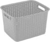 Sterilite Tall Plastic Weave Storage Basket, Gray, 6-Pack