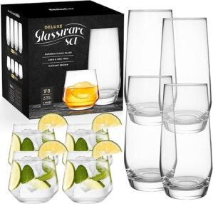 Kitchen Lux Tall & Short Drinking Glasses Set