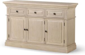 Maven Lane Theo Traditional Large Wooden Sideboard, Antiqued White Finish