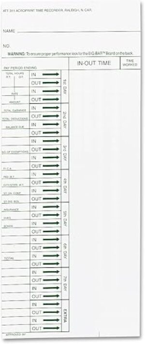Acroprint Time Cards And Clock Accessories (ACP096103080)