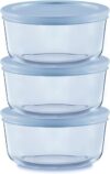 Pyrex Tinted Glass Food Storage Containers, 3-Pack